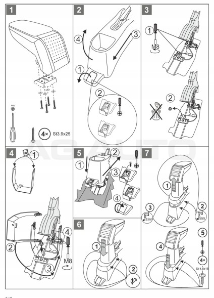 Rati V00857 ПІДЛІКОТНИК СТАНДАРТ Suzuki Celerio, 2014->