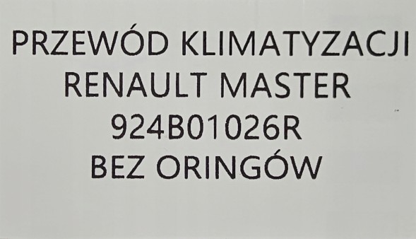 Renault OE 924B01026R RENAULT ШНУР КОНДИЦІОНУВАННЯ ПОВІТРЯ RENAULT MASTER III / МАСТЕР III ЛІФТ
