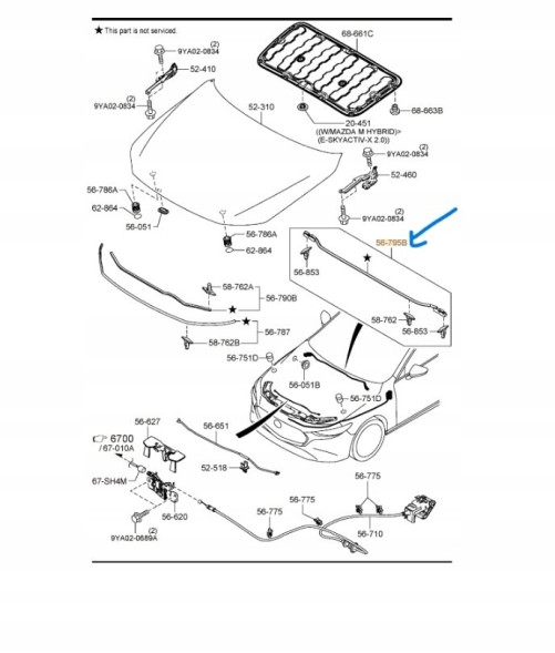 Mazda OE Прокладка кришки двигуна задняя - Mazda 3 BP BCJH56760