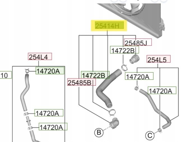 Hyundai OE 25414N9200 Верхній шнур радіатора hyundai tucson