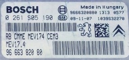 PSA 0261S05190 9666382080 BEZ IMMO przygotowany w SDK Контролер 0261S05190 9666382080 MEV17.4 БЕЗ ІММО