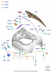 Ford OE 1860482, DS73-F16B990-DC, DS73F16B990DC Ущільнювач капота Ford Mondeo MK5, кришки двигуна 1860482, DS73-F16B990-DC