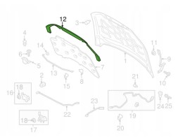 Ford OE 1860482, DS73-F16B990-DC, DS73F16B990DC Ущільнювач капота Ford Mondeo MK5, кришки двигуна 1860482, DS73-F16B990-DC