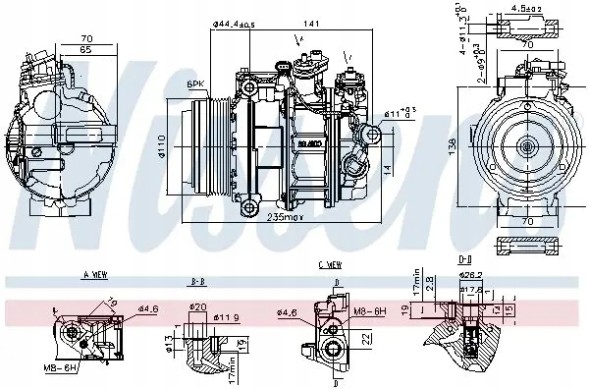 Nissens 890749 Компресор компресора кондиціонера 890749 nissens