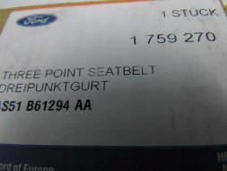 Ford OE AS51-B61294-AB РЕМІНЬ БЕЗПЕКИ ПЕРЕДНИЙ ПОР FORD KA Mk2 2010-16 OE