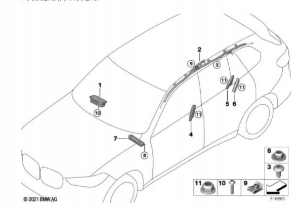 BMW OE 72126991408 Колінна подушка безпеки пасажира для BMW X7 G07 6991408