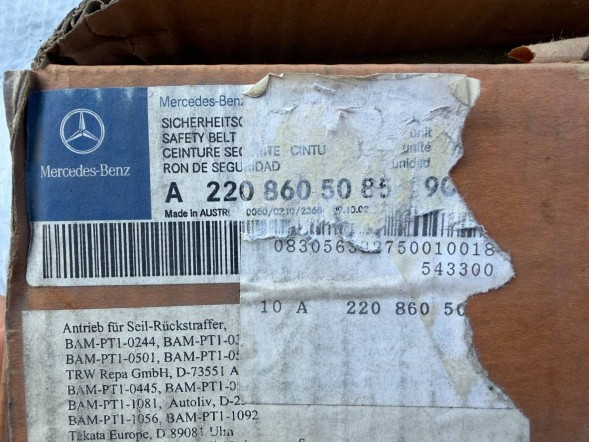 Mercedes-Benz OE A2208605085BLCP ОРИГІНАЛЬНИЙ ПЕРЕДНІЙ ПРАВИЙ РЕМІНЬ БЕЗПЕКИ MERCEDES S-KLAS W220 (9C94)