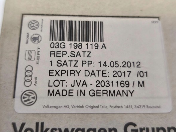 Volkswagen OE 03G198119A Комплект ГРМ Audi VW Seat Skoda 1.9 2.0 TDI оригінал