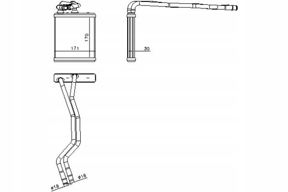 Nissens 71771/ZAW Nissens обігрівач (171х170х30) ford fiesta vi 1.