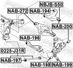 NAB 198 FEBEST САЙЛЕНТБЛОК ЗАДНЬОЇ ЦАПФИ