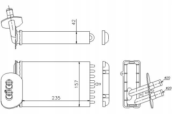 Nissens NIS77528/RS1 Нагрівач nissens 8fh351315301 60836076 83006076