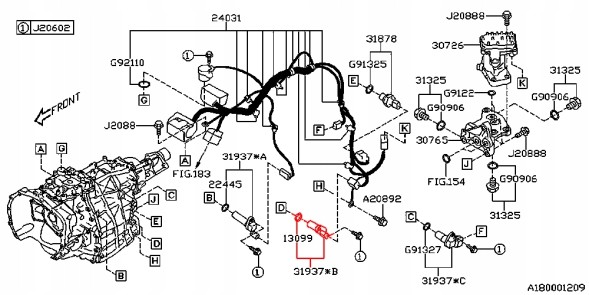Subaru OE 31937AA170 SUBARU ДАТЧИК ШВИДКОСТІ ДАТЧИК CVT