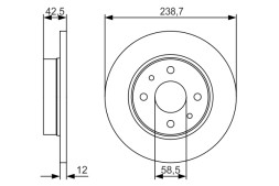 0986479R61 BOSCH Диск гальмівний