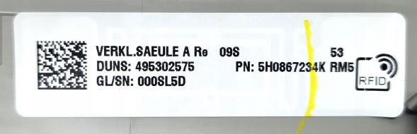 Volkswagen OE 5H0867234K RM5 VW Обшивка стійки права передня VW Golf VIII 8 5H0867234K RM5