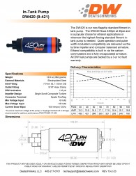 DeatschWerks USA-DW-9-421-1038 Паливний насос DeatschWerks DW420 420lph Cadillac CTS-V 04-07