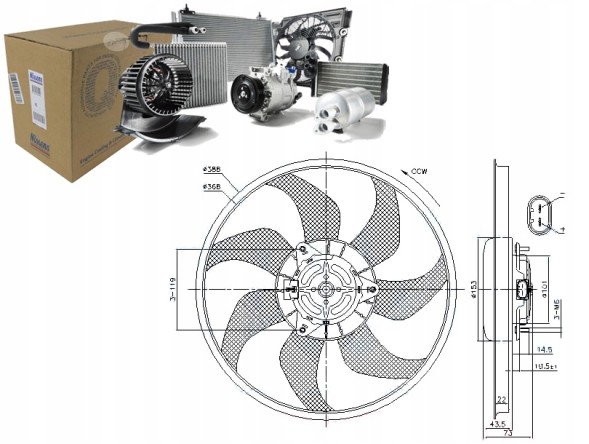 Nissens PRO/85776 NIS Вентилятор радіатора (з корпусом) opel adam corsa d + асистент зіткнення #34