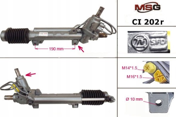 MSG CI231NEW Рульова рейка Peugeot Partner 96-08 Citroen Berlingo 96-08