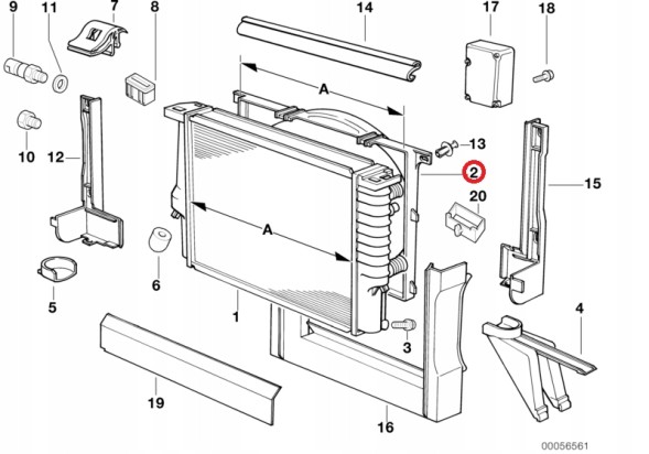 BMW OE 17111723977 Oe bmw e32 e34 м60 м70 корпус кришки вентилятора