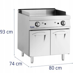 Китай WEW-SC-HP-1025932 Гриль Royal Catering 12кВт, гладка плита, шафа для газу пропан/LPG, для HoReCa