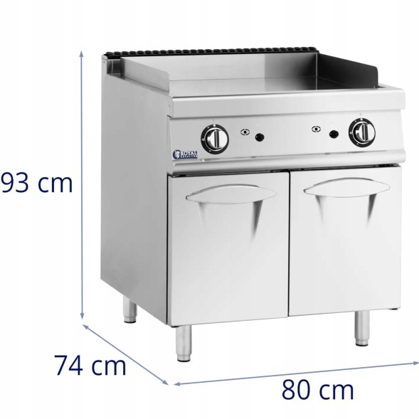 Китай WEW-SC-HP-1025932 Гриль Royal Catering 12кВт, гладка плита, шафа для газу пропан/LPG, для HoReCa