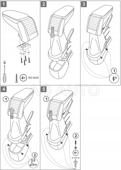 Rati V00597 СТАНДАРТНИЙ ПІДЛІКОТНИК Toyota Yaris, 2011-2014 р.в