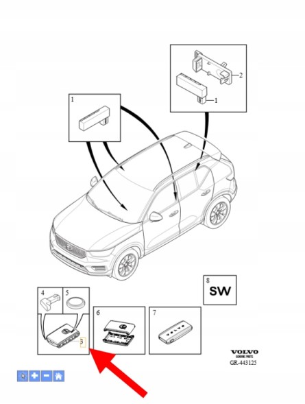 Volvo OE ПУЛЬТ ДИСТАНЦІЙНОГО КЛЮЧА VOLVO XC40 2018- EX40 EC40 C40 OEM/OE 32398017