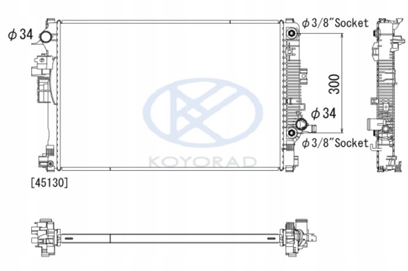 Koyorad 84208068 84208069 Охолоджувач води opel insignia b 2017- 1.6 2.0 84208068 84208069