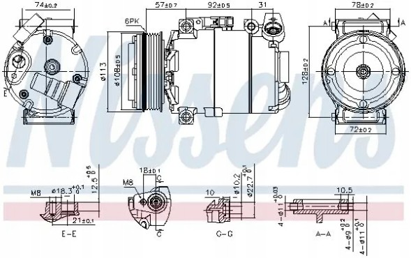 Nissens 890714 Компресор компресора кондиціонера 890714 nissens