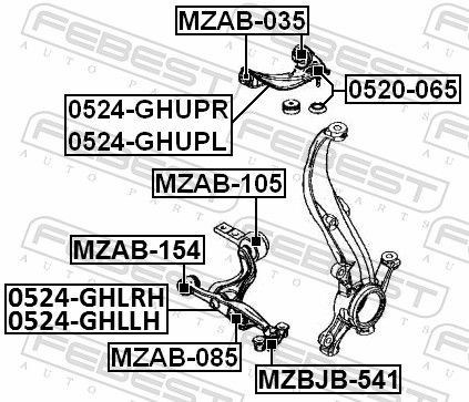 Febest 0524-GHLLH Важелі підвіски mazda 6 gh 2007-2010