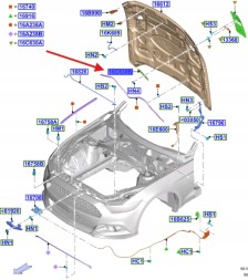 Ford OE JR3B-16C194-AC JR3Z16C630A ПОВІТРОЗАБІРНИК МАСКИ ПРАВА FORD MUSTANG 2017- OE 2175797 _ JR3B-16C194-AC