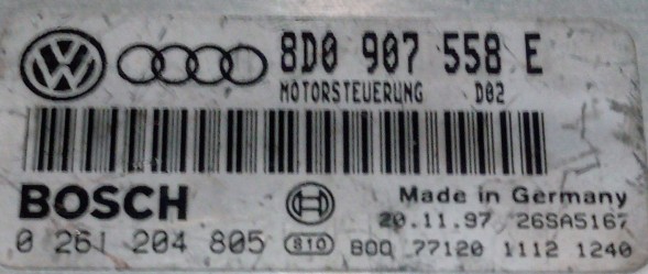 Volkswagen OE 8D0907558E 0261204805 bez immo przygotowany w SDK Блок керування двигуном 8D0907558E 0261204805 БЕЗ IMMO