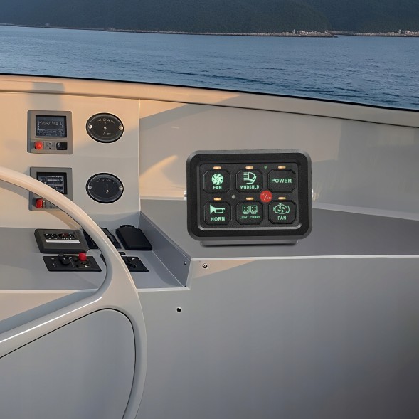 Жодного 6 Gang Universal Switch Panel Універсальна панель перемикачів на 6 клавіш для автомобіля, вантажівки, човна, utv, suv, 720 вт, 9-30 в dc