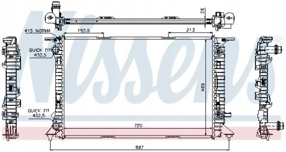Nissens 60321 Охолоджувач води 60321 nissens audi a4 b8 (8к2)