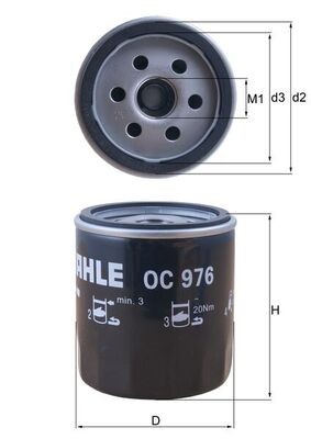 OC976 MAHLE ORIGINAL Фільтр мастил