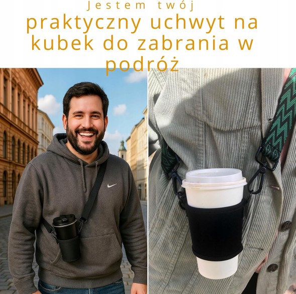 Best 11000 НАБІР ЧАШОК ДЛЯ КАВИ ТА ПІДСТАВКА ДЛЯ ЧАШОК З НЕОПРЕНОВИМ РЕМІНЦЕМ ЧОРНИЙ