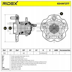 Ridex 654W1217 Комплект підшипників колеса