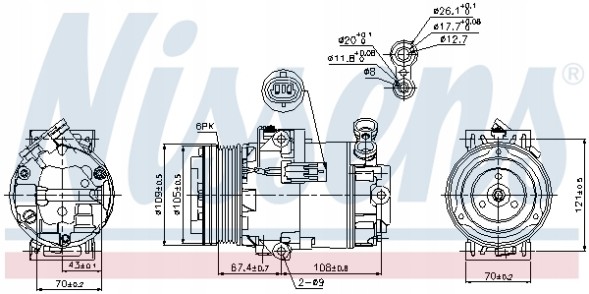 Nissens 89222 Компресор кондиціонера nissens 89222