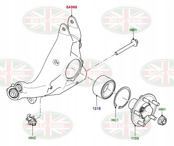 Land Rover OE Поворотний кулак правий задній Discovery 5 L462 Range Rover Sport 2 L494 LR094540