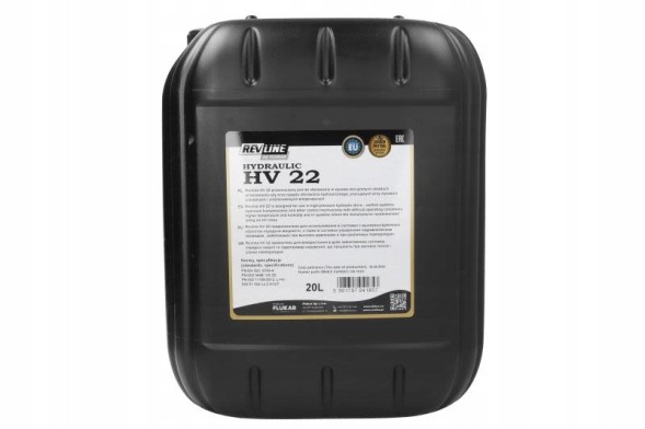 Cars E1D3D4 Гідравлічна олива REVLINE (20 л) 22, HV/HVLP, ISO 11158:2012/ 3448 VG: 22/ 6