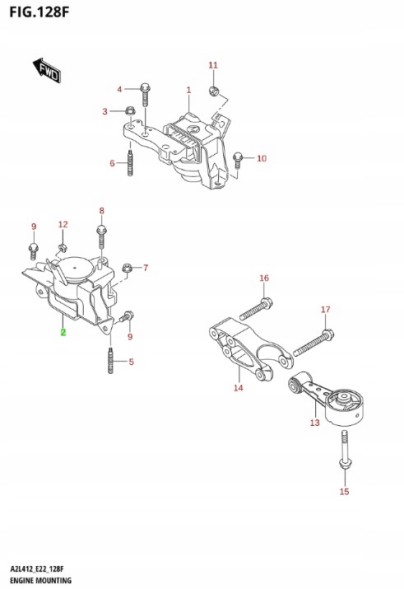 Suzuki OE 11620-67R02 SUZUKI SWIFT MK8 18-24 - ПОДУШКА ДВИГУНА ЛІВА K14D