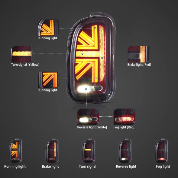 VLAND LDMC34 mhm Комплект задніх ліхтарів Vland Led Bar Neon LED Tuning Mini Clubman r55 2007-2014