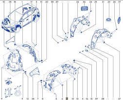 Renault OE 638437143R MITTSU RENAULT CAPTUR II 19- НАДКОЛЕСО ЛІВЕ ПЕРЕДНЄ КОМПЛЕКТ 638437143Р