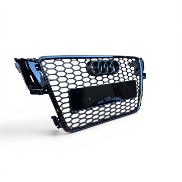 Китай Grill Plaster Miodu Audi A5 8T 2007-2011 Przed Liftem Решітка радіатора "Соти" для Audi A5 8T 2007-2011, чорний глянець, стиль RS, накладка на бампер