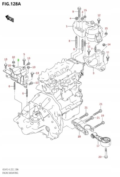 Suzuki OE 11620-67R03 SUZUKI SWIFT MK8 18-24 - ЛІВА ПОДУШКА ДВИГУНА K14D