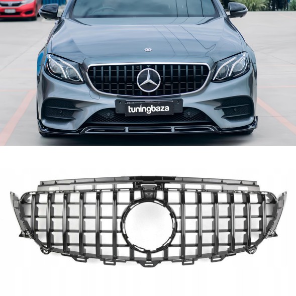 Китай 11242 Решітка Faux Mercedes E-Class W213 GT Style Black Gloss 16-23 з камерою