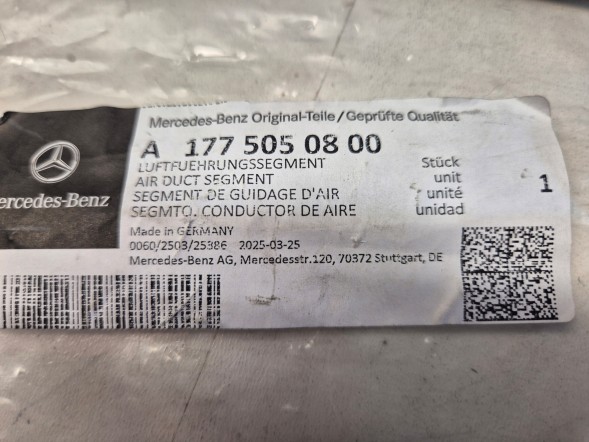 Mercedes-Benz OE A1775050800 X НАПРАВЛЯЮЧА ПОВІТРЯ MERCEDES W177 W247 A1775050800
