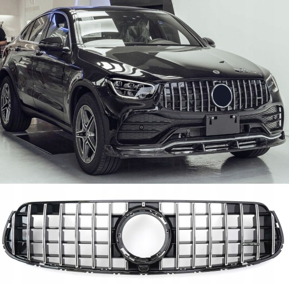 Proteile A253043+BRA4 РЕШІТКА РАДІАТОРА MERCEDES GLC W253 X253 LIFTING 19- PANAMERICANA + ЕМБЛЕМА AMG