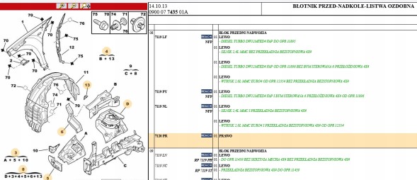 Groupe PSA 8120PR ПІДСИЛЕННЯ ПЕРЕДНЄ ПРАВЕ 5220C590 OE 7120PR