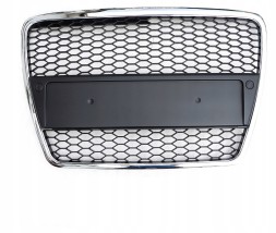 KD ga37 AUDI A6 C6 04-08 Решітка радіатора стиль RS LOOK ХРОМОВАНА РАМКА Чорна середина