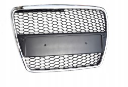 KD ga37 AUDI A6 C6 04-08 Решітка радіатора стиль RS LOOK ХРОМОВАНА РАМКА Чорна середина